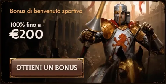 Crusado Casino sports welcome bonus banner: 100% up to €200, get a bonus