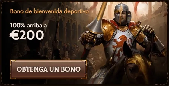 Crusado Casino sports welcome bonus 100% up to €200 with knight