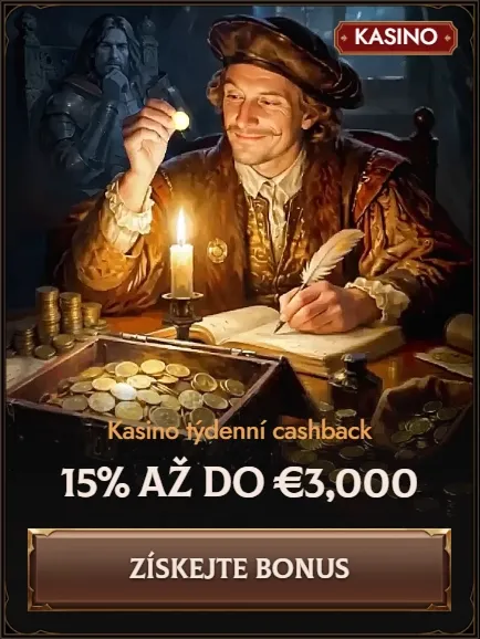 Crusado Casino weekly cashback banner: 15% up to €3,000