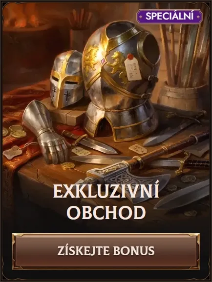 Crusado Casino Exkluzivni Obchod banner with armour and bonus offer
