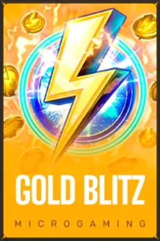 Gold Blitz slot game with lightning bolt and Microgaming logo