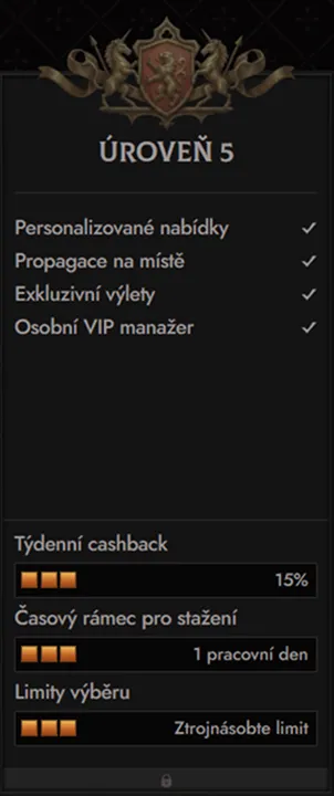 Crusado Casino mobile screen showing VIP level benefits